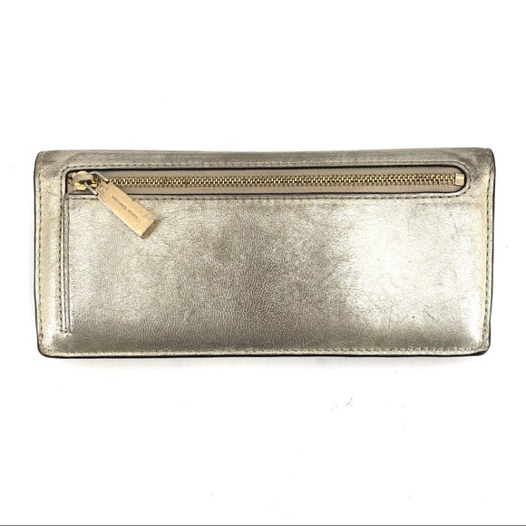 Michael Kors Gold Metallic Flap Wallet - Picture 6 of 7
